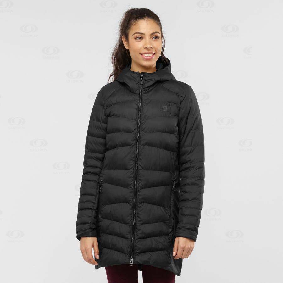 Dámské Softshellová Bunda Salomon Bundy ESSENTIAL XWARM LONG Černé | CZ-M2532
