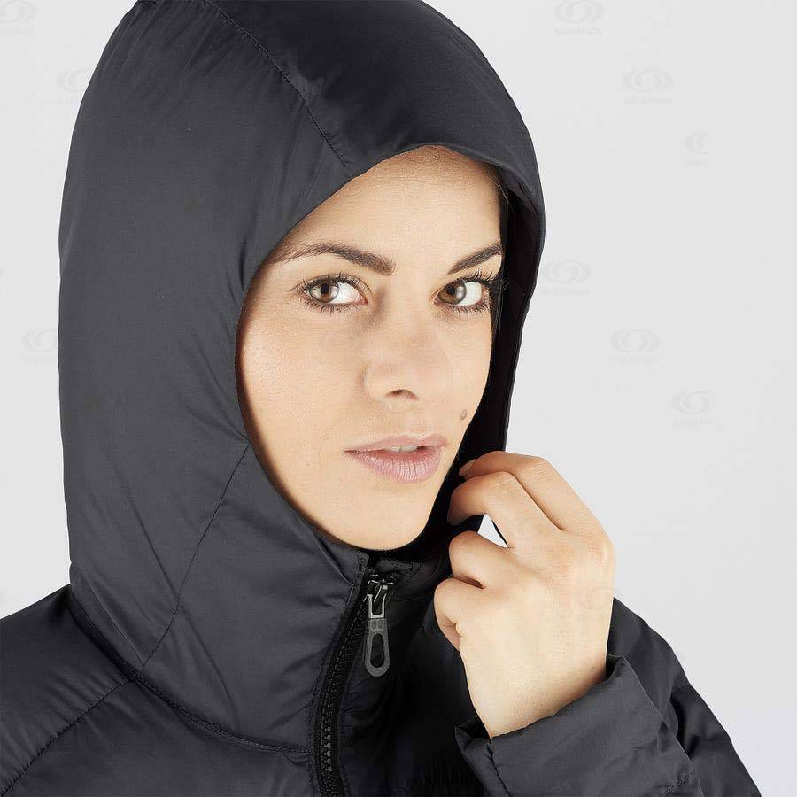Dámské Softshellová Bunda Salomon Bundy ESSENTIAL XWARM LONG Černé | CZ-M2532