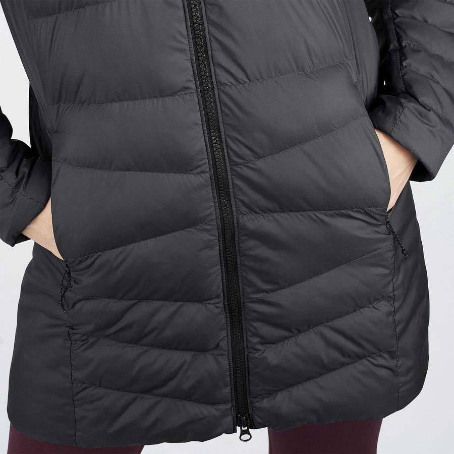 Dámské Softshellová Bunda Salomon Bundy ESSENTIAL XWARM LONG Černé | CZ-M2532