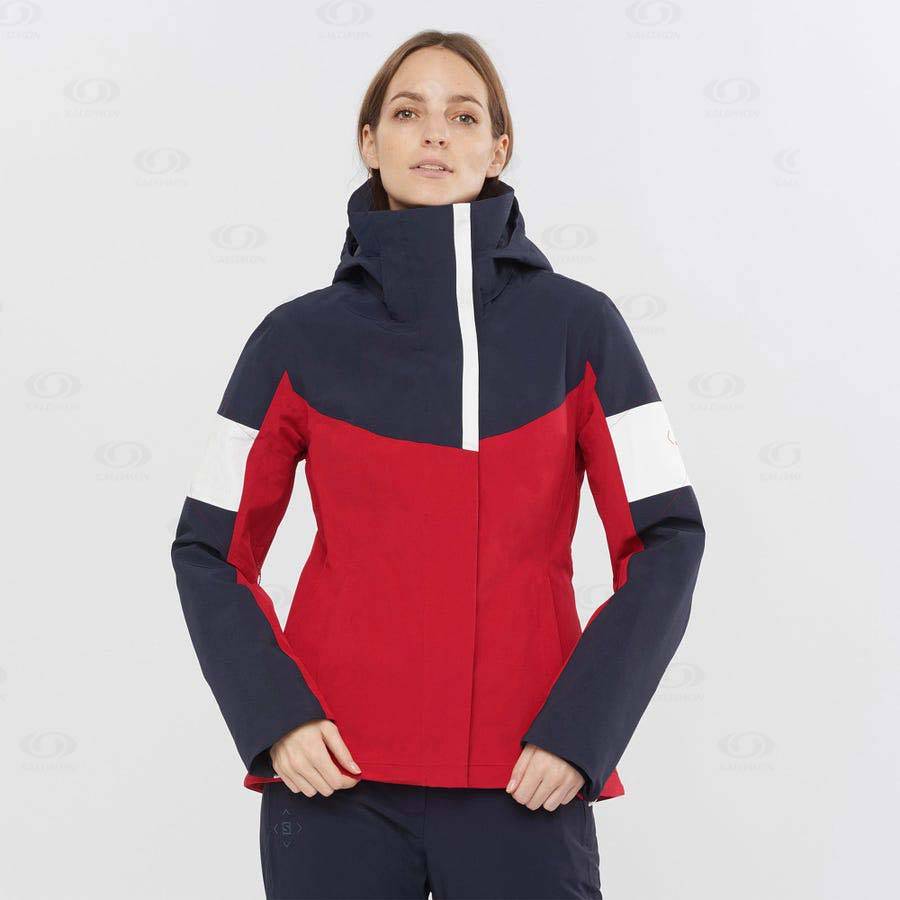 Dámské Softshellová Bunda Salomon Bundy SPEED Červené | CZ-N1267
