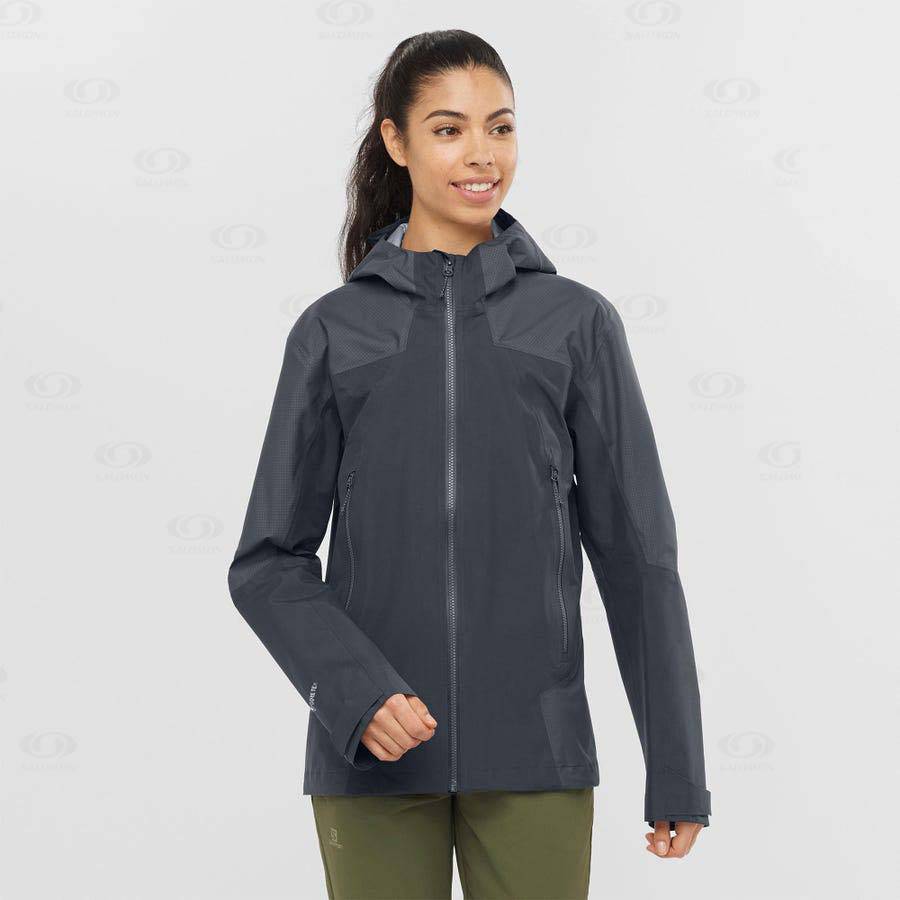 Dámské Softshellová Bunda Salomon Bundy OUTLINE GORE-TEX HYBRID Černé | CZ-N1575