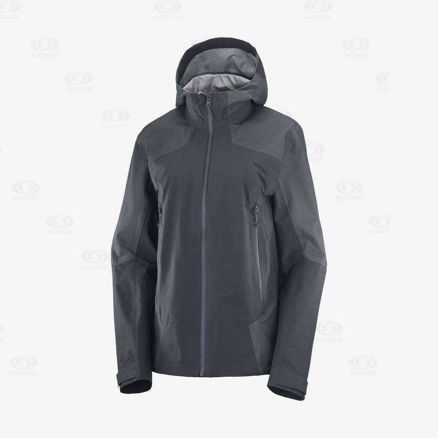 Dámské Softshellová Bunda Salomon Bundy OUTLINE GORE-TEX HYBRID Černé | CZ-N1575