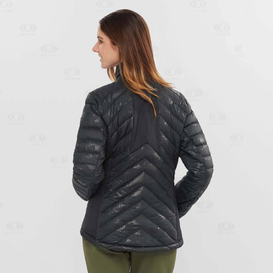 Dámské Softshellová Bunda Salomon Bundy ESSENTIAL XWARM DOWN Černé Černé | CZ-N1645