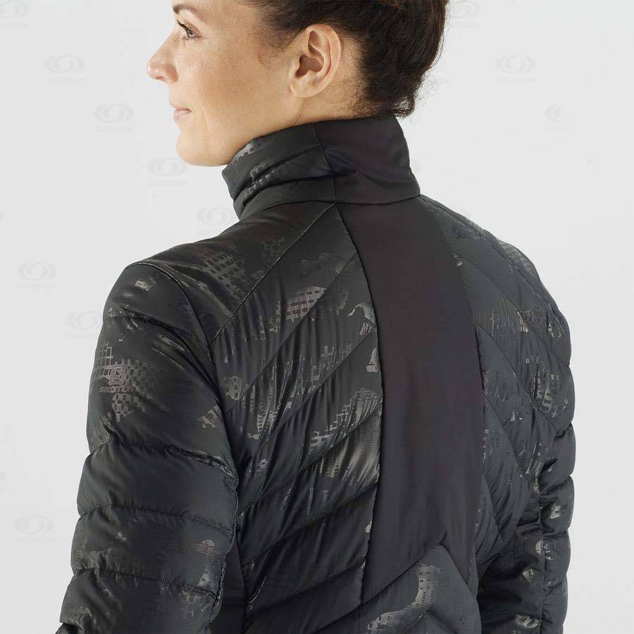 Dámské Softshellová Bunda Salomon Bundy ESSENTIAL XWARM DOWN Černé Černé | CZ-N1645