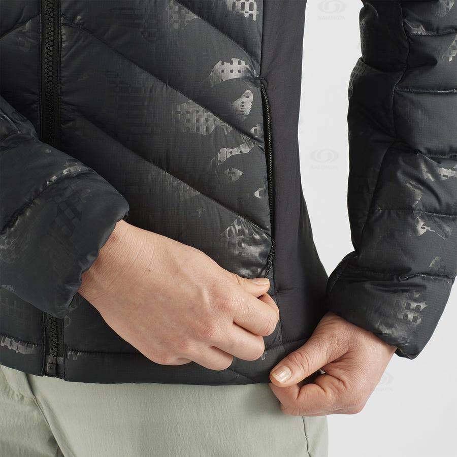 Dámské Softshellová Bunda Salomon Bundy ESSENTIAL XWARM DOWN Černé Černé | CZ-N1645