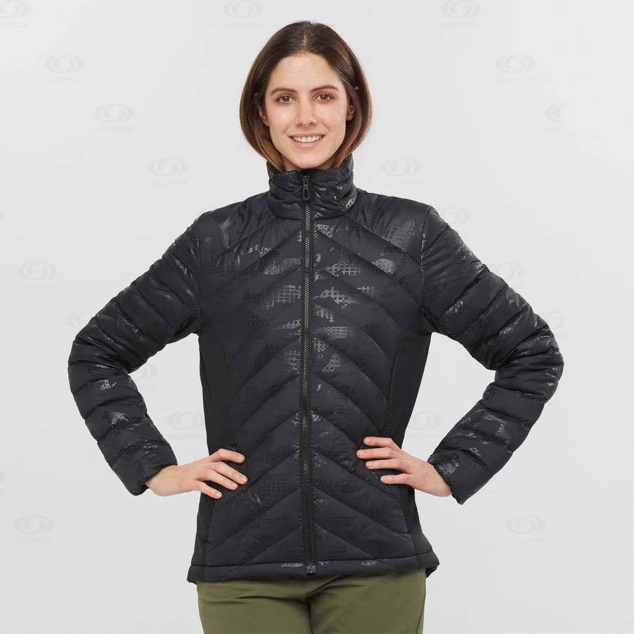 Dámské Softshellová Bunda Salomon Bundy ESSENTIAL XWARM DOWN Černé Černé | CZ-N1645