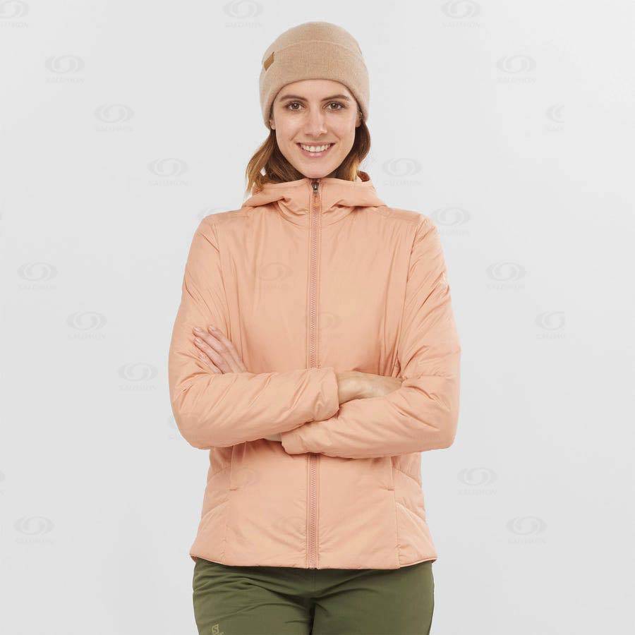 Dámské Softshellová Bunda Salomon Bundy OUTRACK INSULATED Růžové | CZ-N1883
