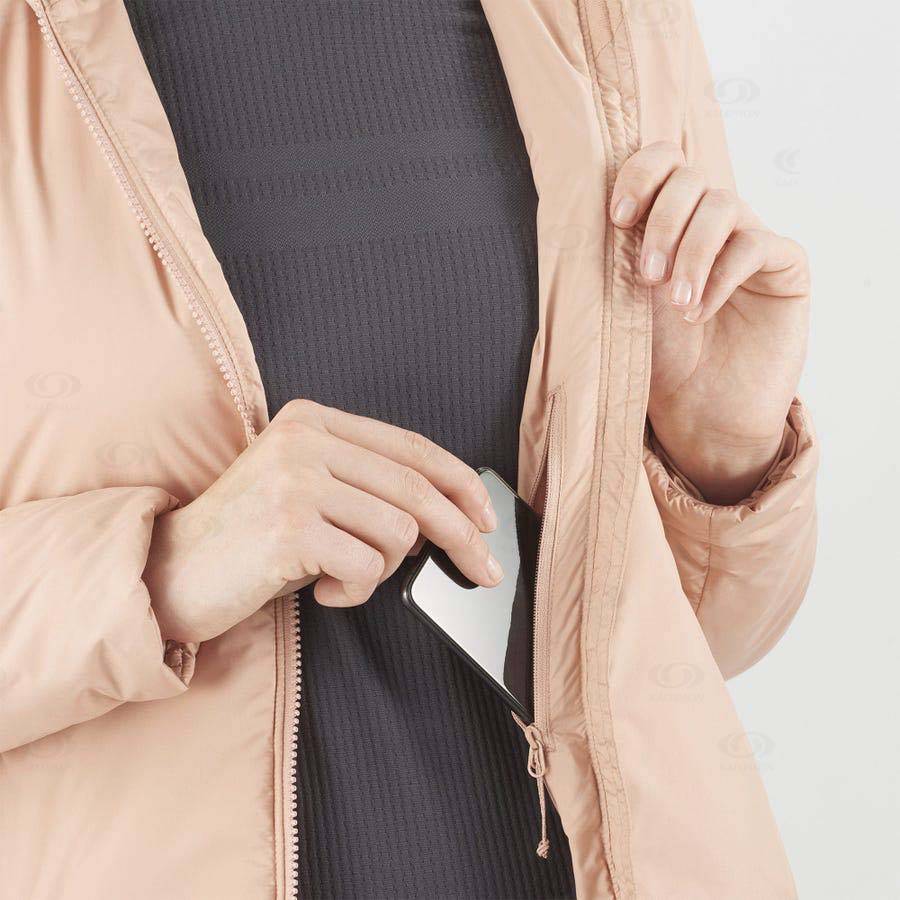 Dámské Softshellová Bunda Salomon Bundy OUTRACK INSULATED Růžové | CZ-N1883