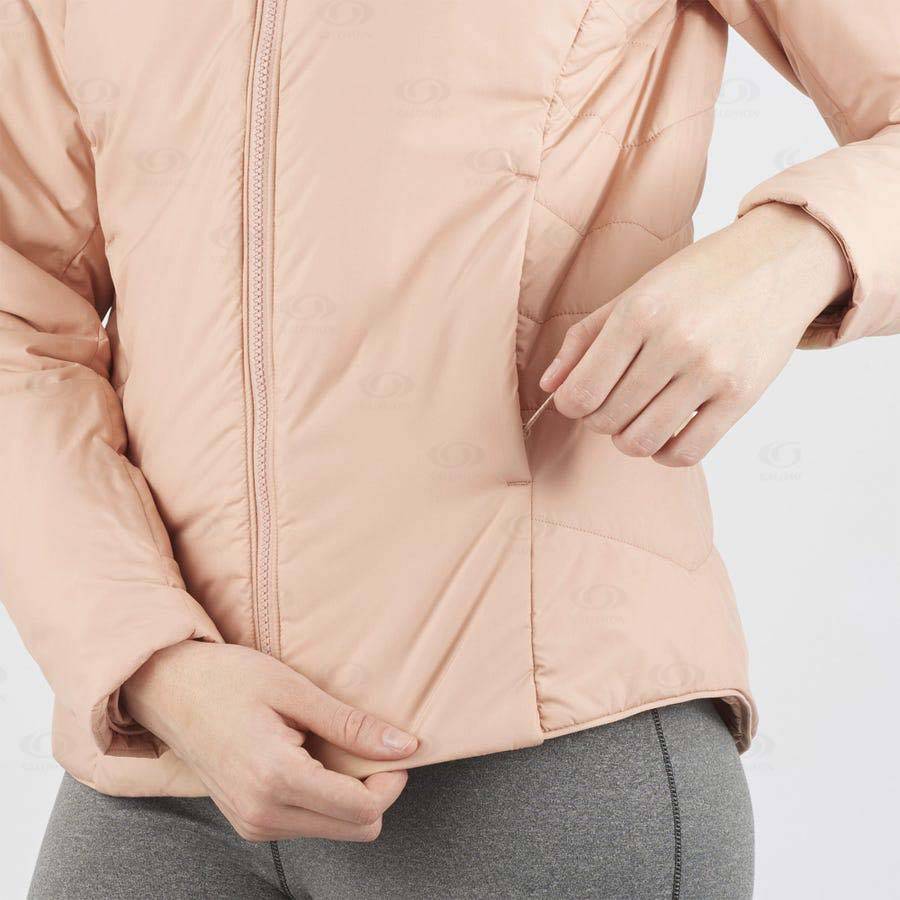 Dámské Softshellová Bunda Salomon Bundy OUTRACK INSULATED Růžové | CZ-N1883