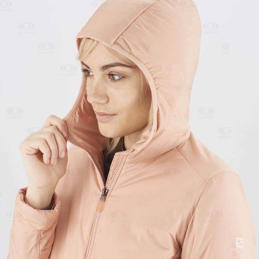 Dámské Softshellová Bunda Salomon Bundy OUTRACK INSULATED Růžové | CZ-N1883