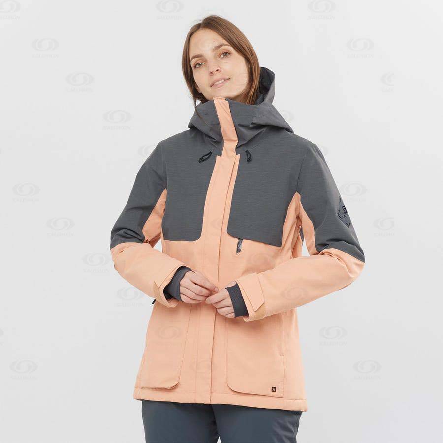 Dámské Softshellová Bunda Salomon Bundy PROOF LIGHT Hnědé | CZ-N1932