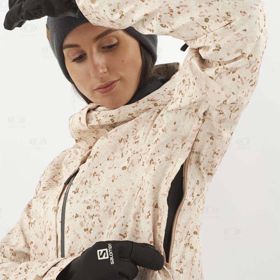 Dámské Softshellová Bunda Salomon Bundy STANCE CARGO Béžový | CZ-N2030