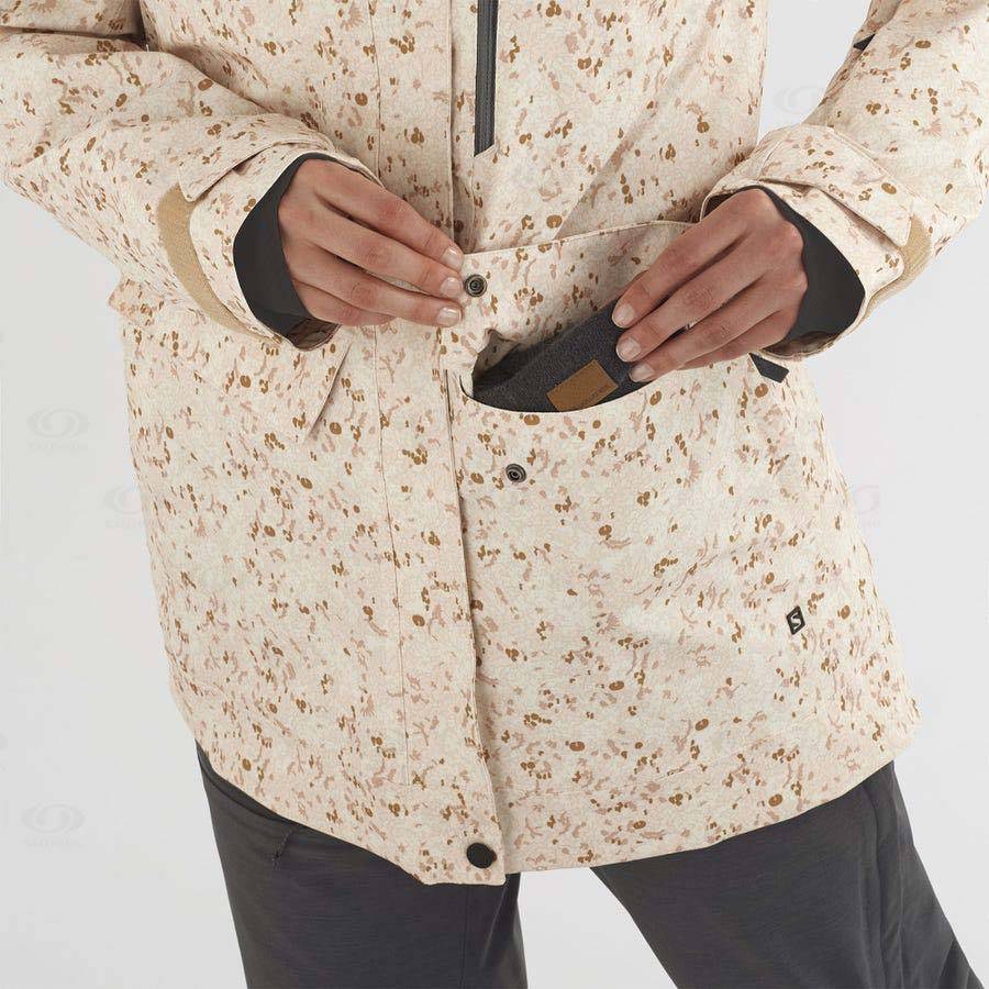 Dámské Softshellová Bunda Salomon Bundy STANCE CARGO Béžový | CZ-N2030