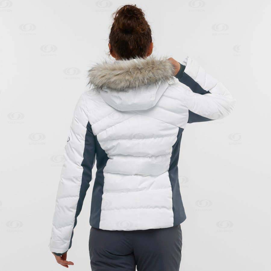 Dámské Softshellová Bunda Salomon Bundy STORMCOZY Bílé | CZ-N2044