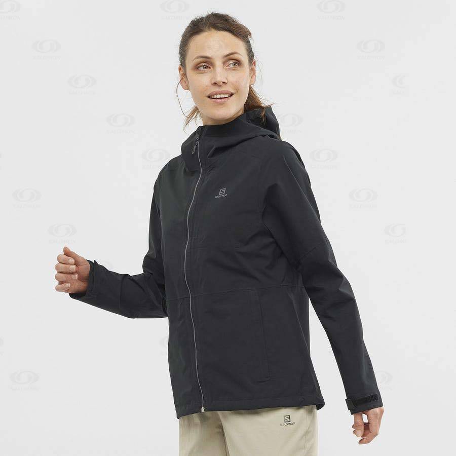 Dámské Softshellová Bunda Salomon Bundy OUTRACK WATERPROOF 2.5L Černé | CZ-N2289