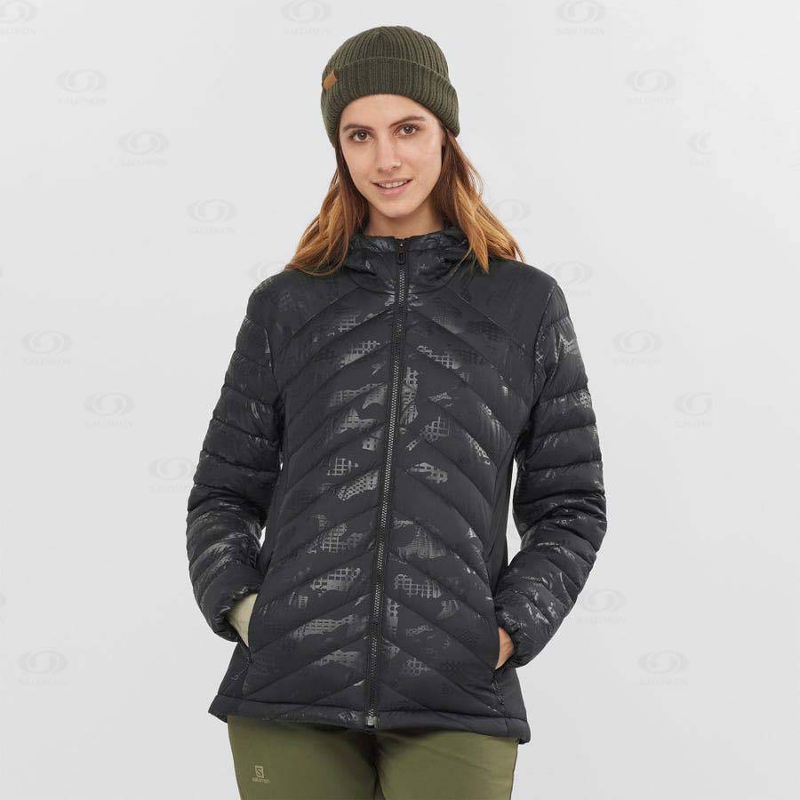 Dámské Softshellová Bunda Salomon Bundy ESSENTIAL XWARM DOWN Černé Černé | CZ-N2436