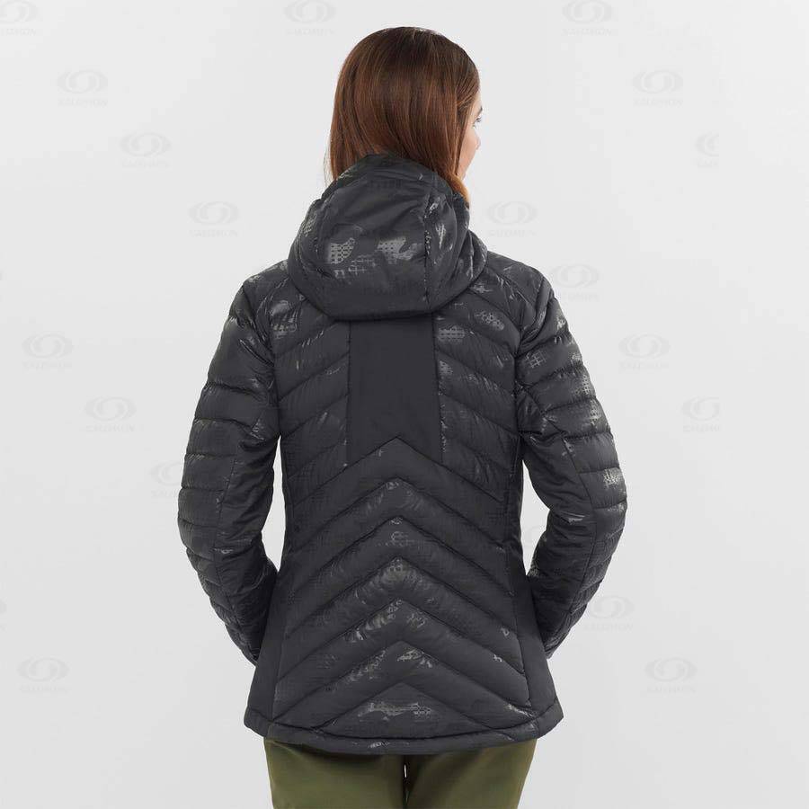 Dámské Softshellová Bunda Salomon Bundy ESSENTIAL XWARM DOWN Černé Černé | CZ-N2436