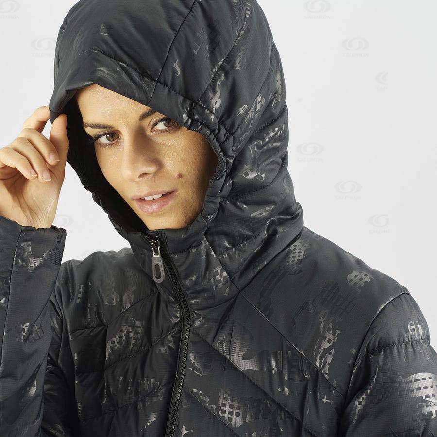 Dámské Softshellová Bunda Salomon Bundy ESSENTIAL XWARM DOWN Černé Černé | CZ-N2436
