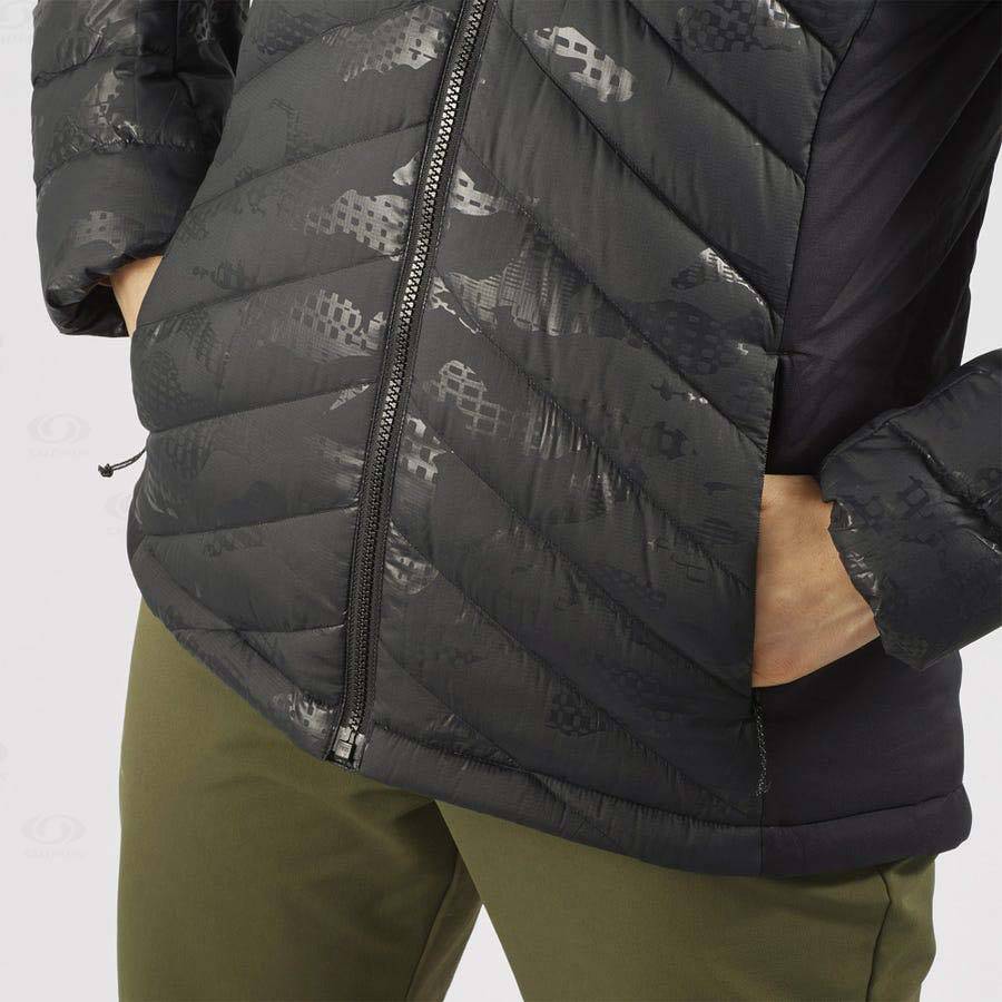 Dámské Softshellová Bunda Salomon Bundy ESSENTIAL XWARM DOWN Černé Černé | CZ-N2436