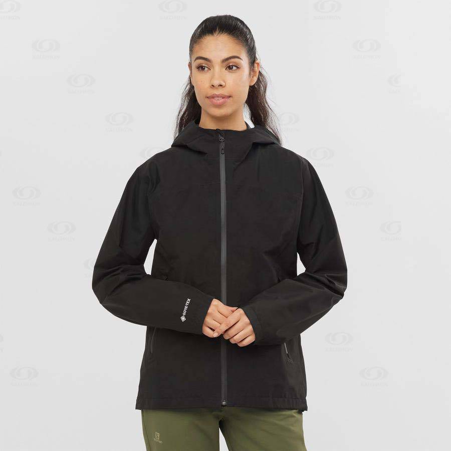 Dámské Softshellová Bunda Salomon Bundy OUTLINE GORE-TEX 2.5L Černé | CZ-O1096