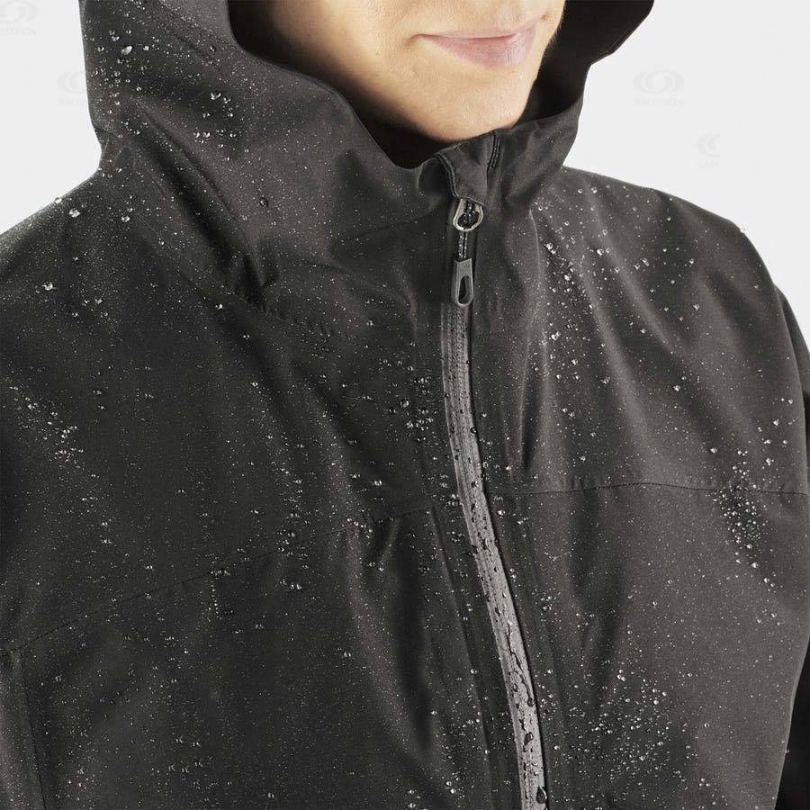 Dámské Softshellová Bunda Salomon Bundy OUTLINE GORE-TEX 2.5L Černé | CZ-O1096