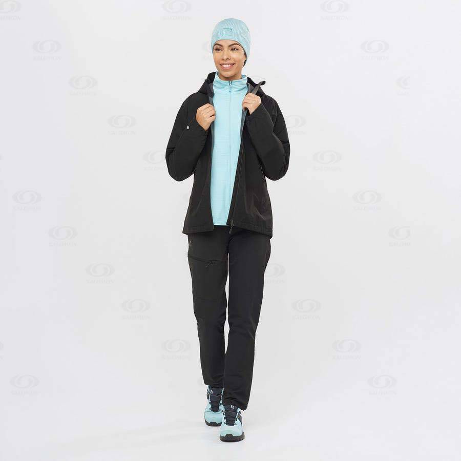 Dámské Softshellová Bunda Salomon Bundy OUTLINE GORE-TEX 2.5L Černé | CZ-O1096