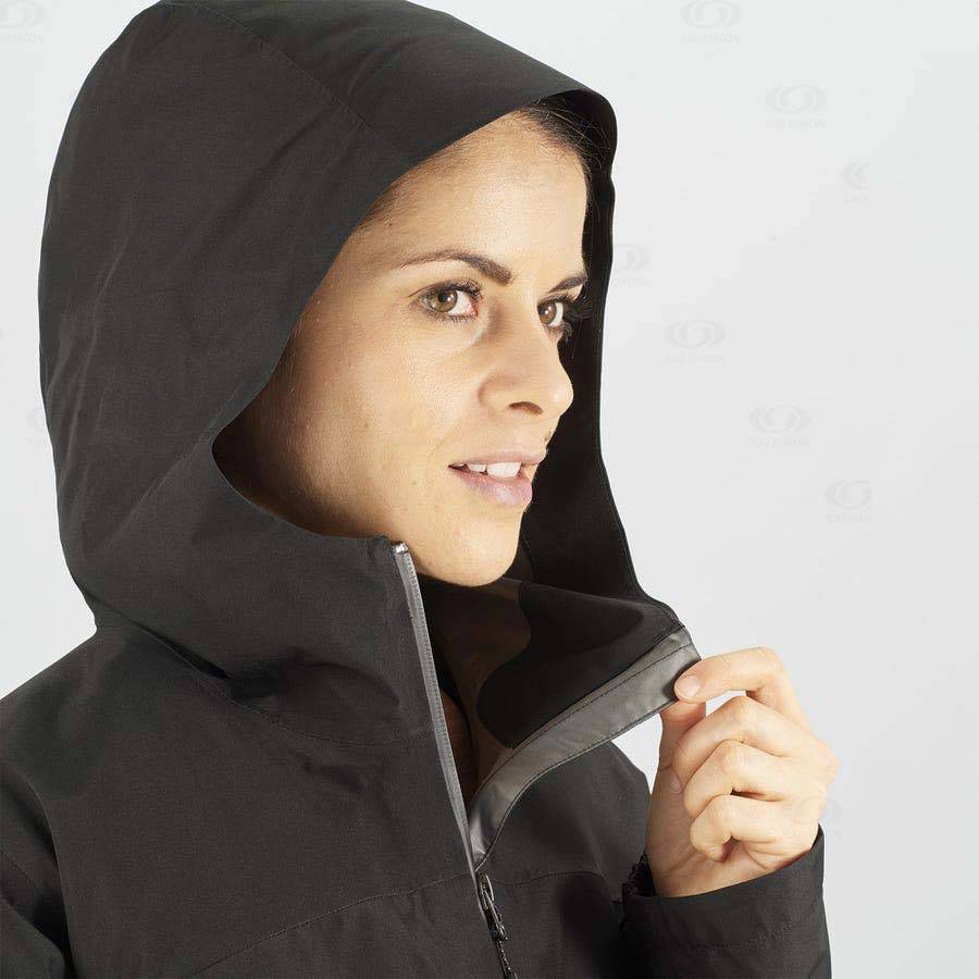 Dámské Softshellová Bunda Salomon Bundy OUTLINE GORE-TEX 2.5L Černé | CZ-O1096