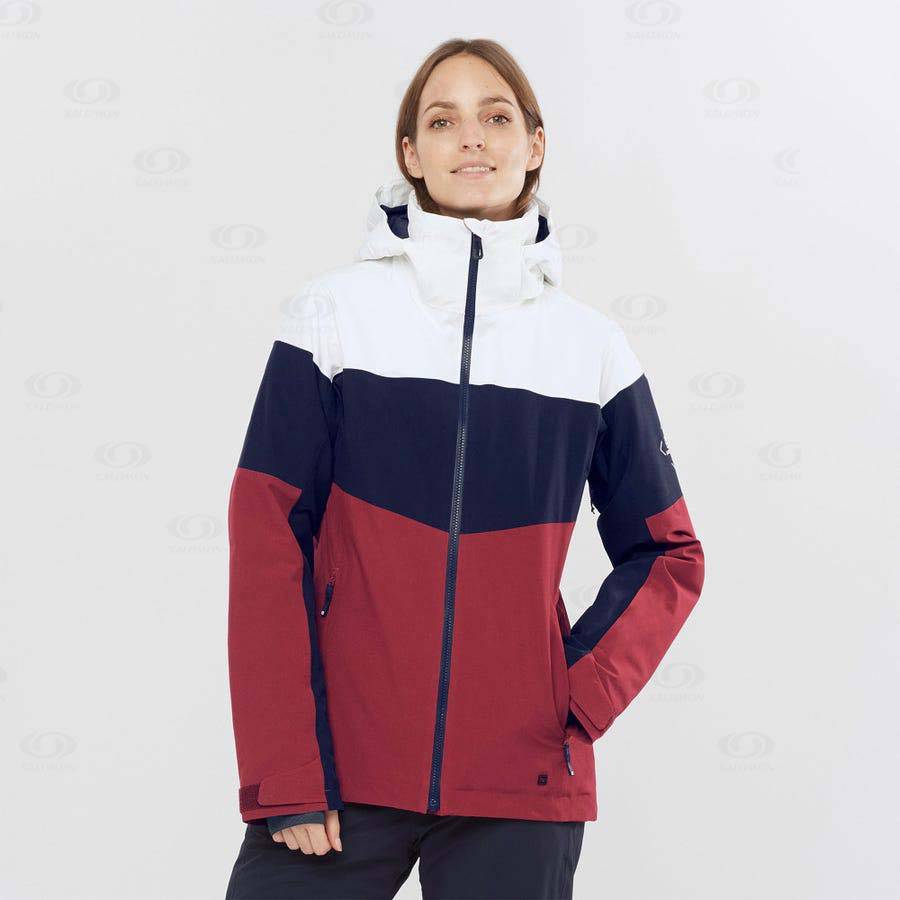 Dámské Softshellová Bunda Salomon Bundy SLALOM Červené | CZ-O1210