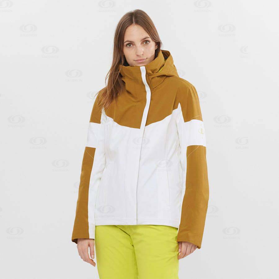 Dámské Softshellová Bunda Salomon Bundy SPEED Bílé | CZ-O1264