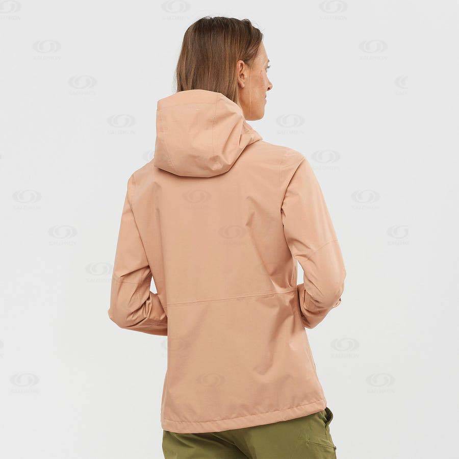 Dámské Softshellová Bunda Salomon Bundy OUTRACK WATERPROOF 2.5L Růžové | CZ-O1369