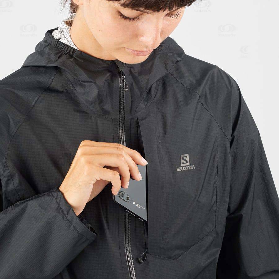 Dámské Softshellová Bunda Salomon Bundy BONATTI WATERPROOF Černé | CZ-O1525