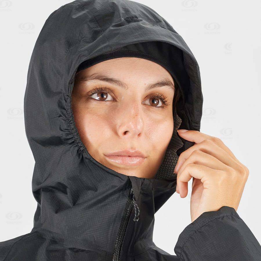 Dámské Softshellová Bunda Salomon Bundy BONATTI WATERPROOF Černé | CZ-O1525