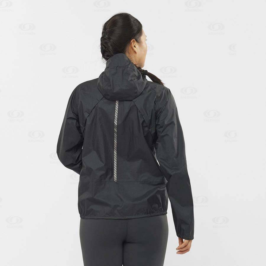 Dámské Softshellová Bunda Salomon Bundy BONATTI WATERPROOF Černé | CZ-O1525