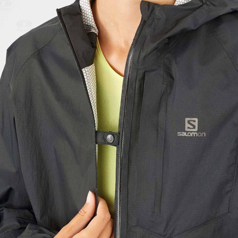 Dámské Softshellová Bunda Salomon Bundy BONATTI WATERPROOF Černé | CZ-O1525