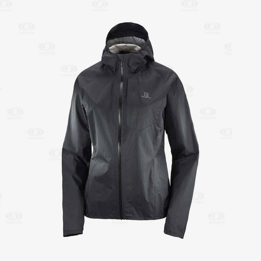 Dámské Softshellová Bunda Salomon Bundy BONATTI WATERPROOF Černé | CZ-O1525