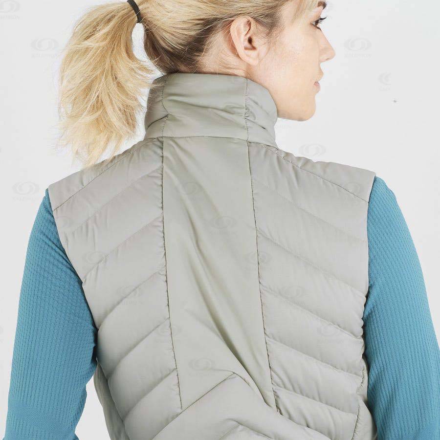 Dámské Softshellová Bunda Salomon Bundy ESSENTIAL XWARM DOWN Stříbrné | CZ-O1593