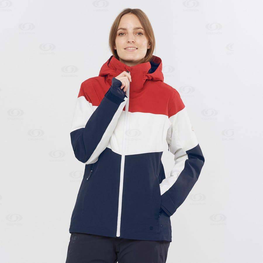 Dámské Softshellová Bunda Salomon Bundy SLALOM Bílé | CZ-O1663