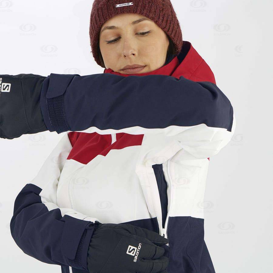 Dámské Softshellová Bunda Salomon Bundy SLALOM Bílé | CZ-O1663