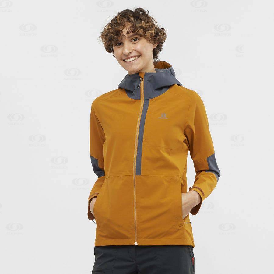 Dámské Softshellová Bunda Salomon Bundy OUTRACK WATERPROOF 2.5L Oranžové | CZ-O1693