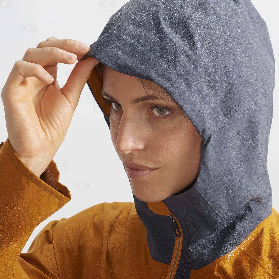 Dámské Softshellová Bunda Salomon Bundy OUTRACK WATERPROOF 2.5L Oranžové | CZ-O1693