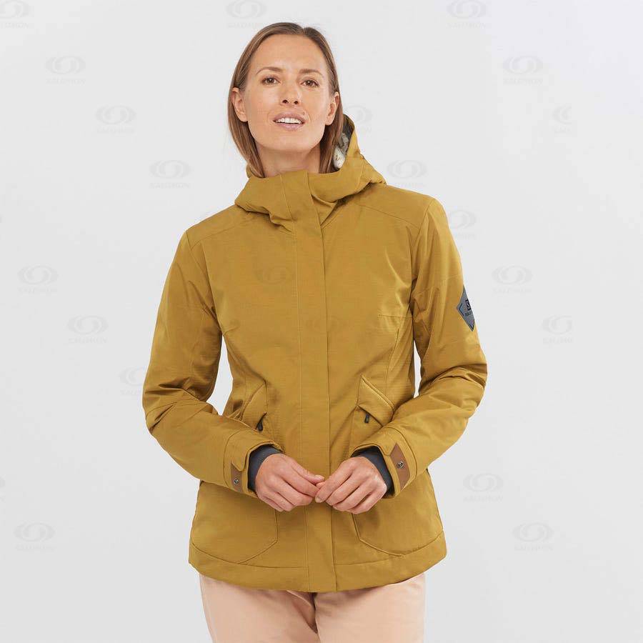 Dámské Softshellová Bunda Salomon Bundy SNOW REBEL Žluté | CZ-O2281