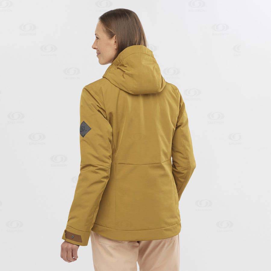 Dámské Softshellová Bunda Salomon Bundy SNOW REBEL Žluté | CZ-O2281