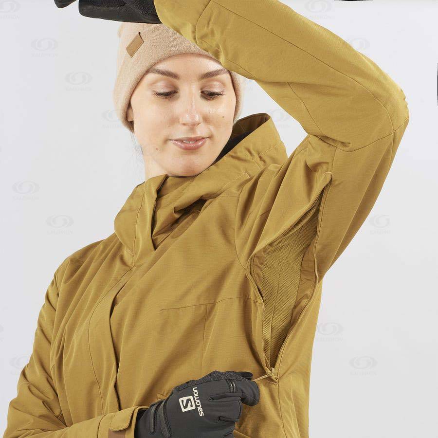 Dámské Softshellová Bunda Salomon Bundy SNOW REBEL Žluté | CZ-O2281