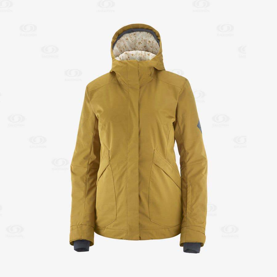 Dámské Softshellová Bunda Salomon Bundy SNOW REBEL Žluté | CZ-O2281