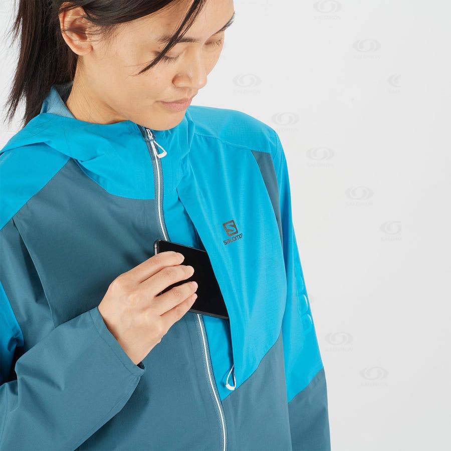 Dámské Softshellová Bunda Salomon Bundy BONATTI TRAIL Blankyt | CZ-O2314
