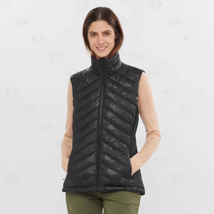 Dámské Softshellová Bunda Salomon Bundy ESSENTIAL XWARM DOWN Černé | CZ-O2470