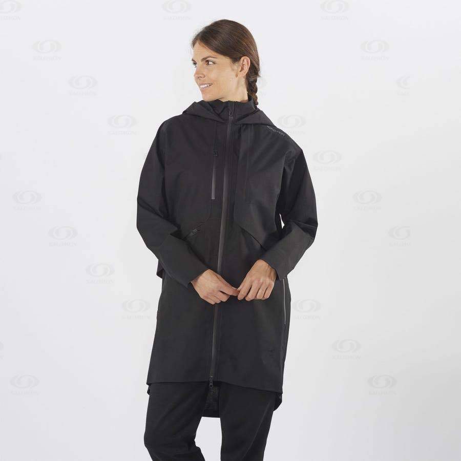 Dámské Softshellová Bunda Salomon Bundy OUTLIFE WP COMMUTER PARKA W Černé | CZ-O2512