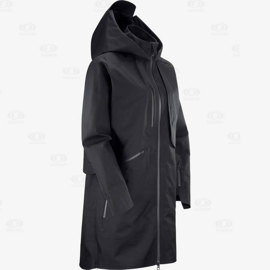 Dámské Softshellová Bunda Salomon Bundy OUTLIFE WP COMMUTER PARKA W Černé | CZ-O2512