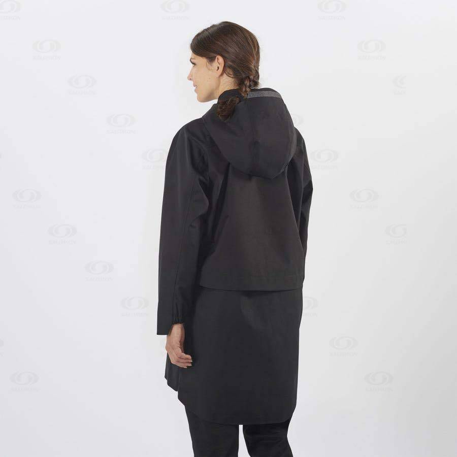Dámské Softshellová Bunda Salomon Bundy OUTLIFE WP COMMUTER PARKA W Černé | CZ-O2512
