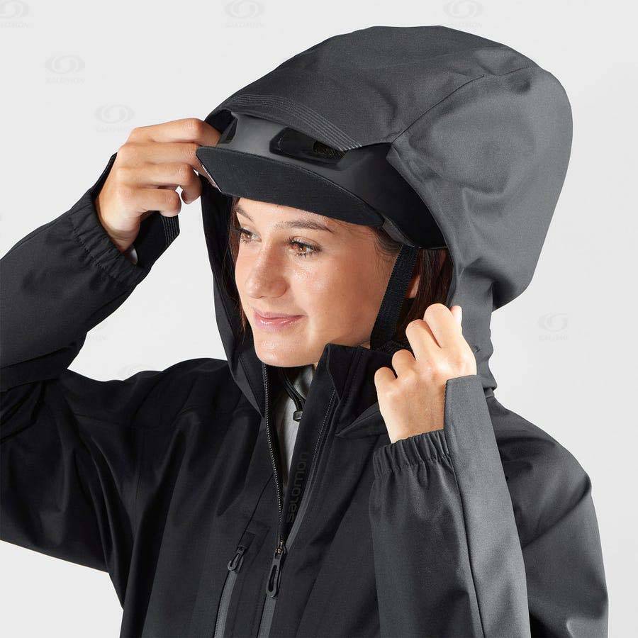 Dámské Softshellová Bunda Salomon Bundy OUTLIFE WP COMMUTER PARKA W Černé | CZ-O2512